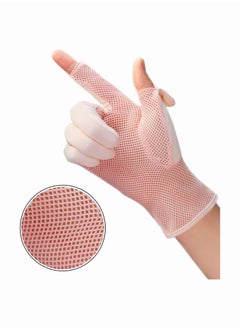 Generic Fegishilly Women Summer UPF 50+ UV Sun Protection Gloves Mesh Cooling Breathable Touchscreen Anti Slip Mittens Full Finger Quick Dry Hand Gloves For Driving Riding Cycling Lady Girls Mitt  - Image 2