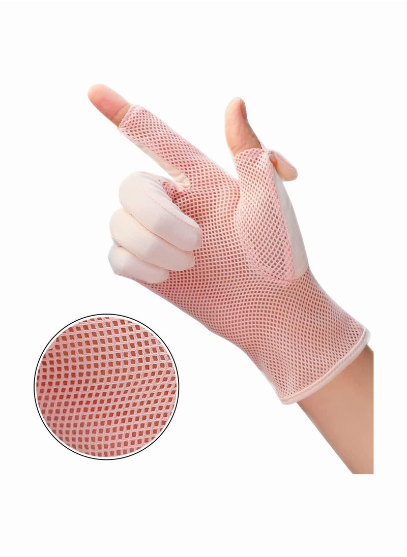 Generic Fegishilly Women Summer UPF 50+ UV Sun Protection Gloves Mesh Cooling Breathable Touchscreen Anti Slip Mittens Full Finger Quick Dry Hand Gloves For Driving Riding Cycling Lady Girls Mitt  - Image 2