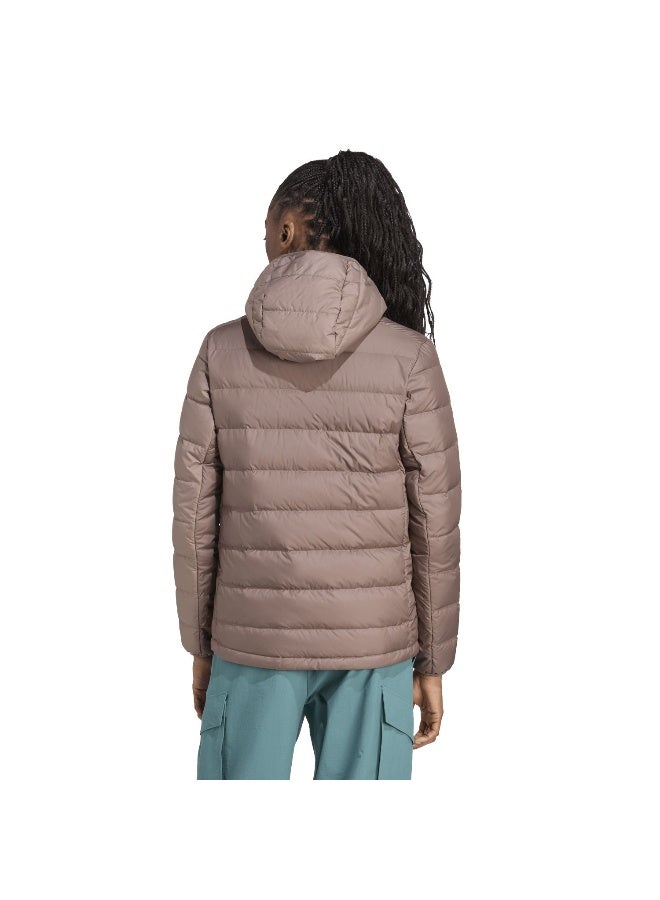 Adidas W Mt Down H J Brown Hiking Jackets For Women XS - Image 3