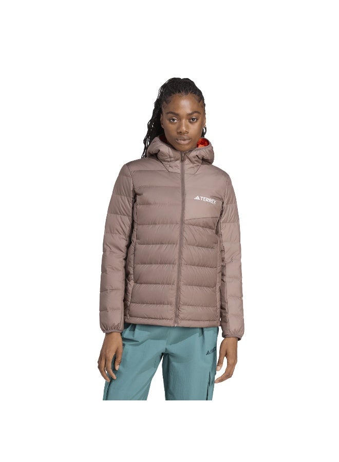 Adidas W Mt Down H J Brown Hiking Jackets For Women XS - Image 2