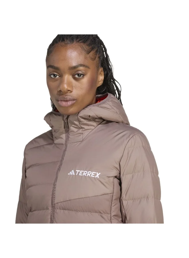 Adidas W Mt Down H J Brown Hiking Jackets For Women XS
