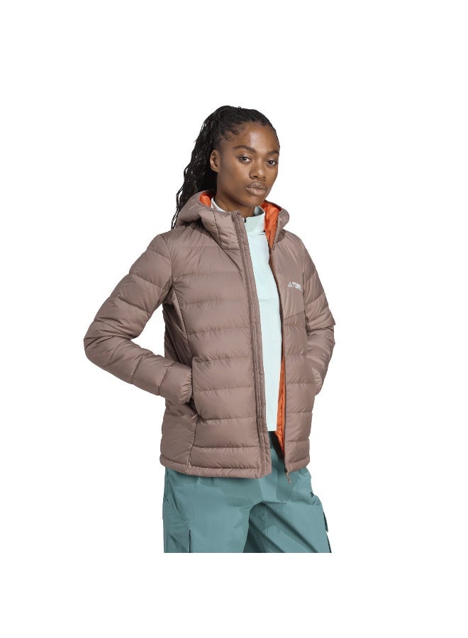 Adidas W Mt Down H J Brown Hiking Jackets For Women XS - Image 4