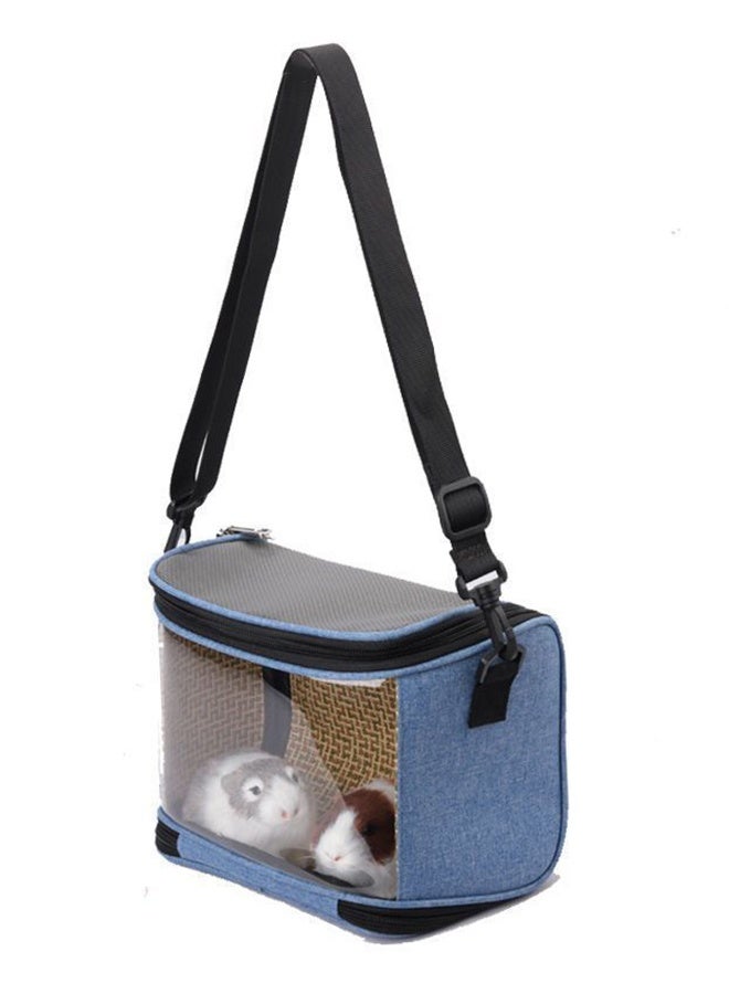 Generic Small Animal Carrier Backpack, Travel Portable Guinea Pig Hamster Bunny Carrier Sling Pouch, Clear Window Breathable Pet Carrier for Hedgehog Sugar Glider Chinchilla Rat (Blue) - Image 5