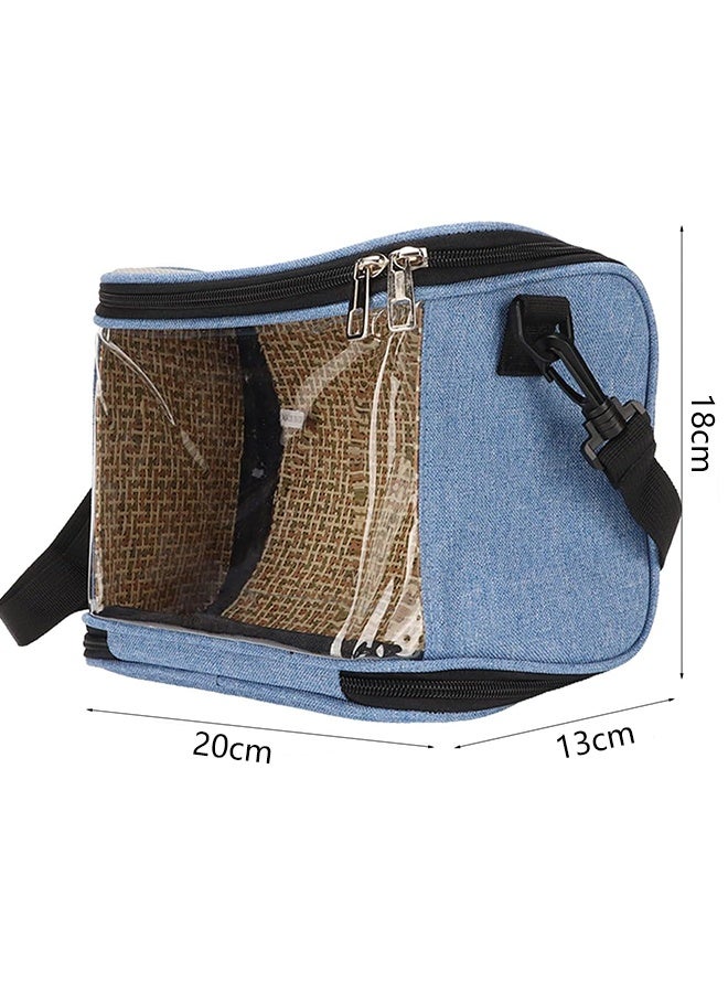 Generic Small Animal Carrier Backpack, Travel Portable Guinea Pig Hamster Bunny Carrier Sling Pouch, Clear Window Breathable Pet Carrier for Hedgehog Sugar Glider Chinchilla Rat (Blue) - Image 4