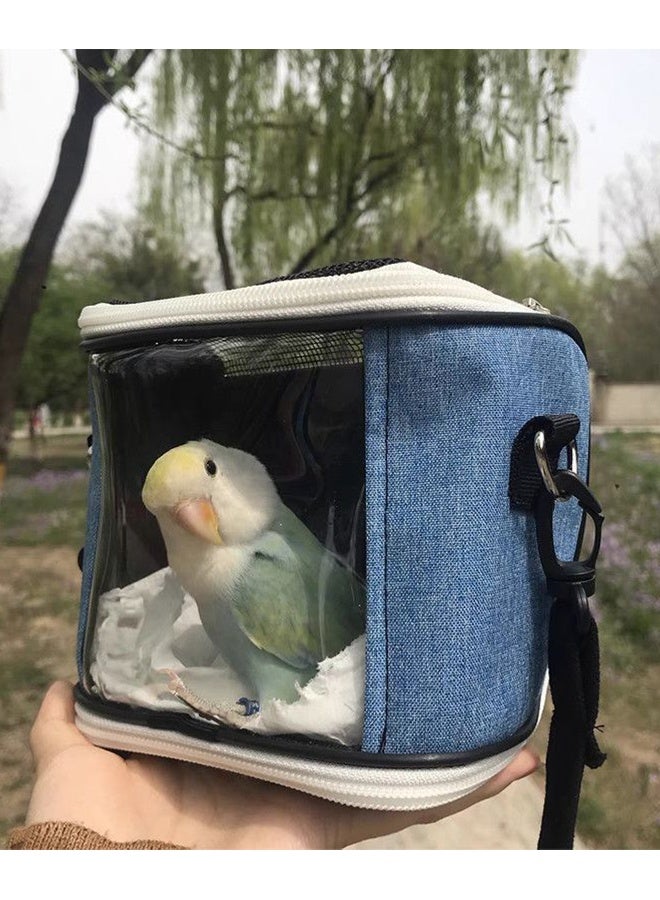 Generic Small Animal Carrier Backpack, Travel Portable Guinea Pig Hamster Bunny Carrier Sling Pouch, Clear Window Breathable Pet Carrier for Hedgehog Sugar Glider Chinchilla Rat (Blue) - Image 2
