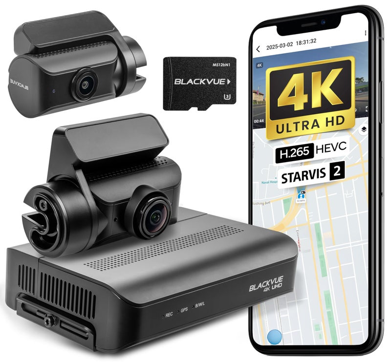 BlackVue DR970X Box-2CH Plus Dash Cam 256GB | Secure Box Unit + 2 Small Cameras (4K-Full HD), STARVIS 2 Sensor, Parking Mode, Up to 512GB, Wi-Fi, GPS, Cloud Features, Optional LTE - Image 1
