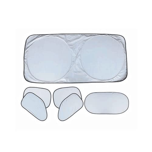 Suzec Car Accessories 6 in 1 Car Windscreen Sun Shade, Car Curtains Heat Reflective Windshield Visor, Front and Rear - Image 1