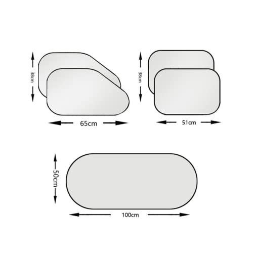 Suzec Car Accessories 6 in 1 Car Windscreen Sun Shade, Car Curtains Heat Reflective Windshield Visor, Front and Rear - Image 2