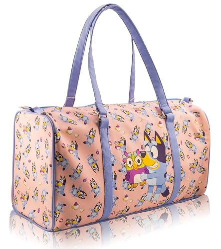 Fast Forward Bluey Duffle Bag for Girls 16 Lightweight Pink Travel Bag with Bluey Overnight Weekender Bag with Shoulder Strap Bluey Gifts for Girls Ages 3 - Image 3
