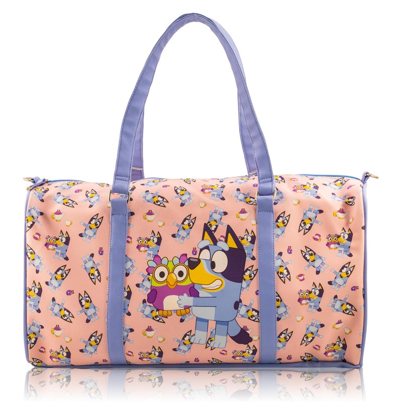 Fast Forward Bluey Duffle Bag for Girls 16 Lightweight Pink Travel Bag with Bluey Overnight Weekender Bag with Shoulder Strap Bluey Gifts for Girls Ages 3 - Image 2