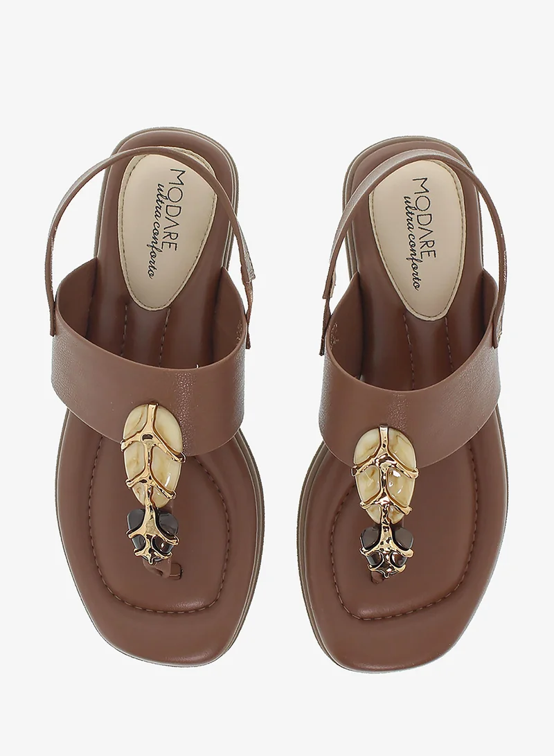Modare Brown Modare Women’s Flat Sandals with Back Strap – Secure Fit and Lightweight Daily Wear for Women | Best Price UAE