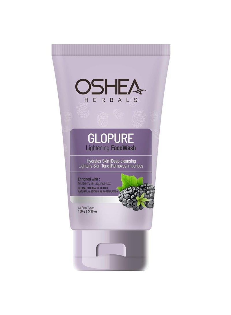 Oshea Herbals Glopure Lightening Face Wash Hydrates Skin Deep Cleansing Lightens Skin Tone Removes Impurities 150 GM - Image 1