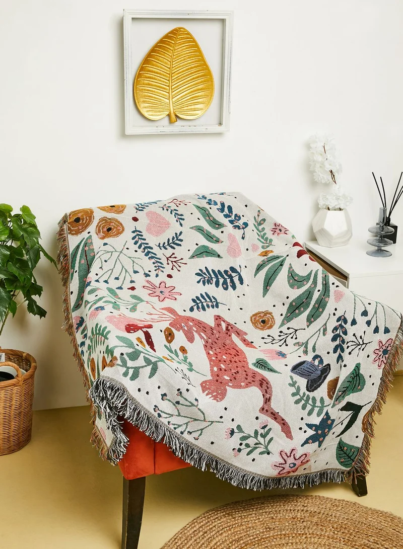 AURORA Printed Tassel Blanket