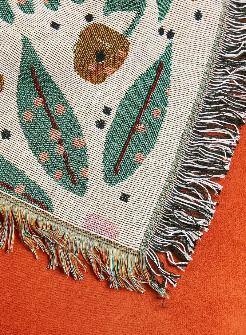 AURORA Printed Tassel Blanket