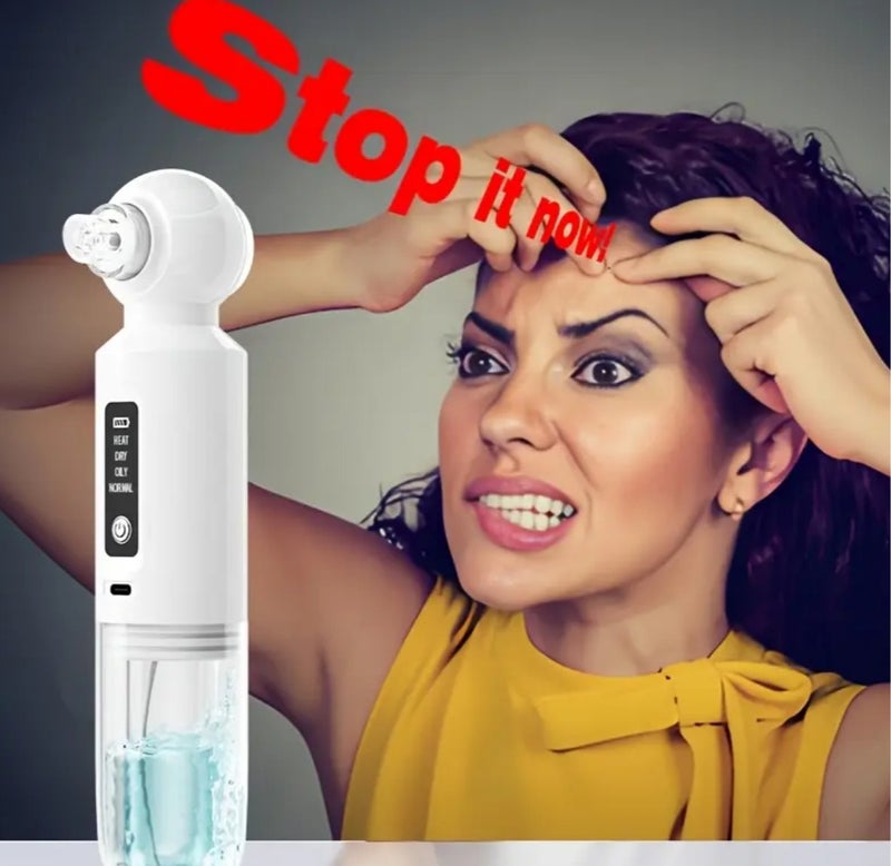6-head Blackhead Cleaner, Vacuum Electric Blackhead Pore Cleaner, USB Charging Mini Bubble Beauty Device,to Activate Heating Mode, Press and Hold the Power Button for 3 Seconds.Automatically Maintains a Constant Temperature of 46°C. - Image 5