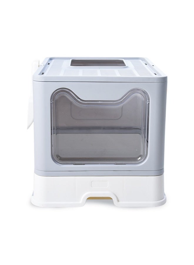 بيوينتي صندوق فضلات قطط قابل للطي نوع درج مزدوج لون وردي 51x41x38 سم - Image 4