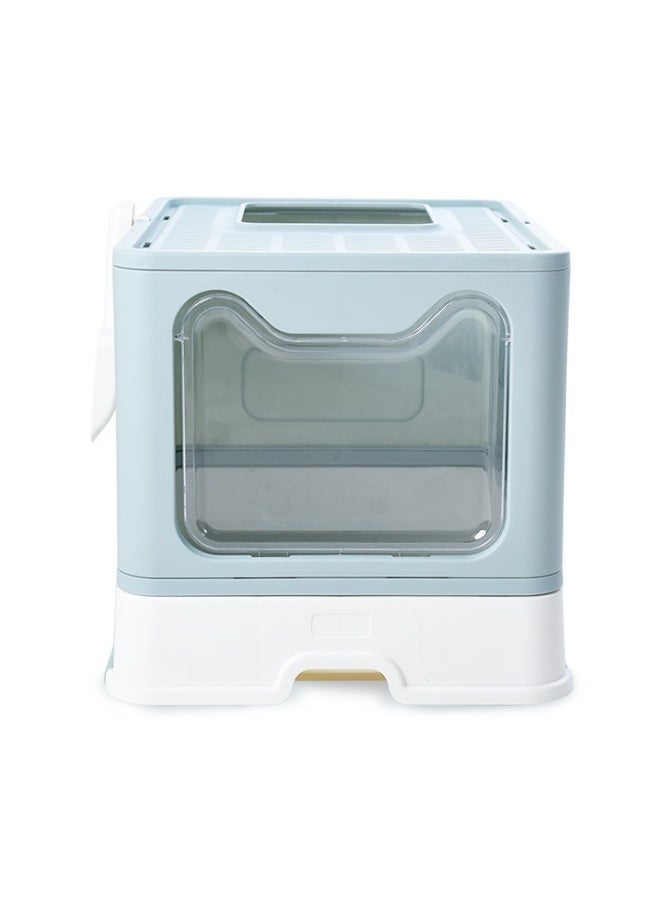 بيوينتي صندوق فضلات قطط قابل للطي نوع درج مزدوج لون وردي 51x41x38 سم - Image 3