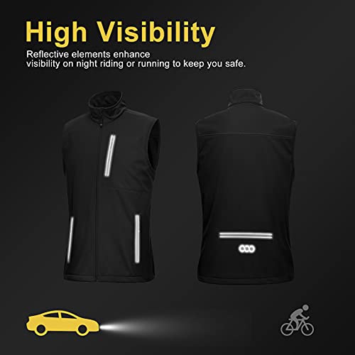 33,000ft Men's Windproof Lightweight Golf Vest Outerwear with Pockets, Softshell Sleeveless Jacket for Running Hiking Sports - Image 5
