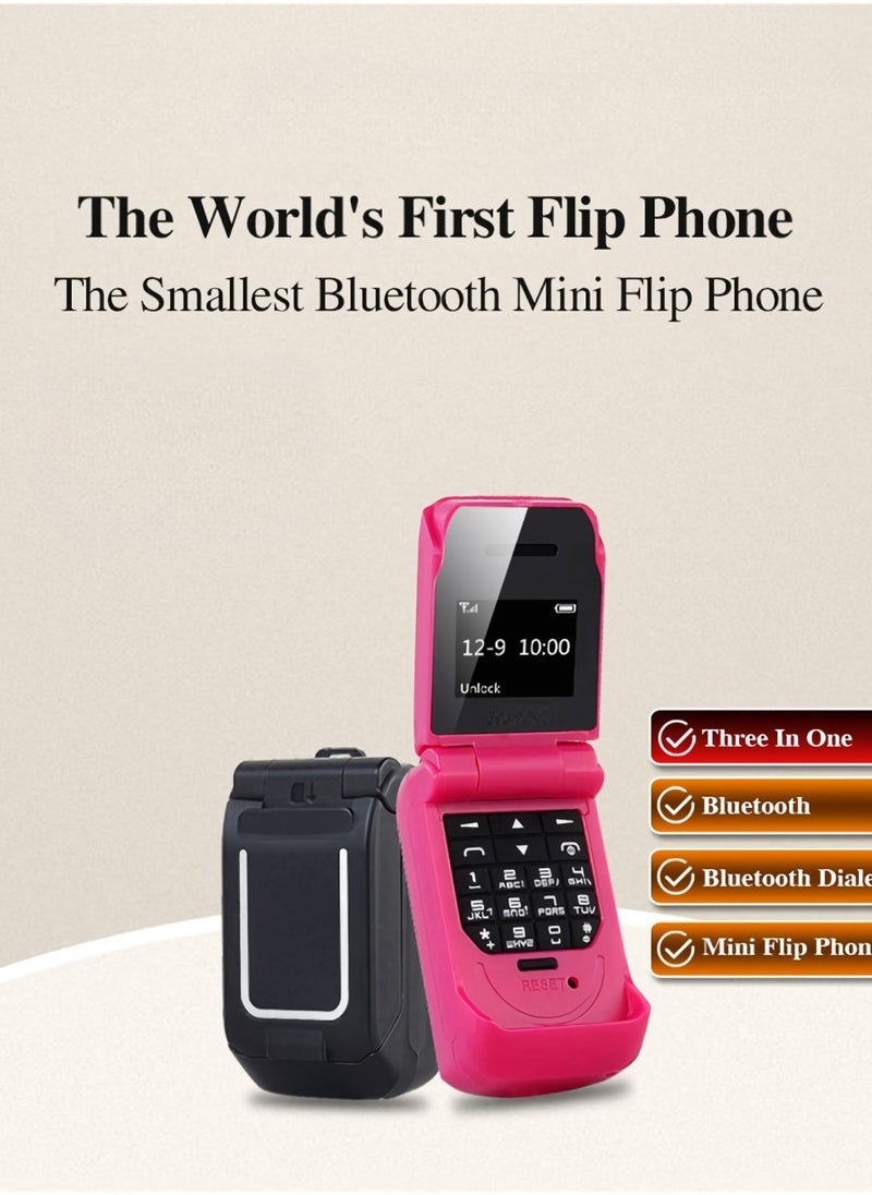AROAQ - Mini Flip Cellphone, Lightweight Smallest Mobile Phone, Single Sim Card Feature Phone, Durable And Reliable Kids Cellphones With FM Radio SOS Bluetooth Dialer, (1pc, Blue) - Image 1