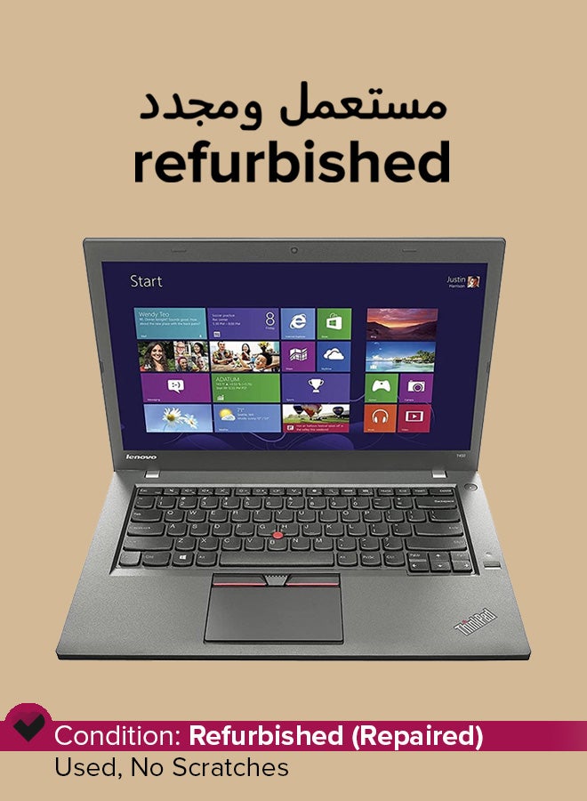 Lenovo Refurbished - Thinkpad T450s Business Laptop With 14-Inch Display,Intel Core i5 Processor/5th Gen/8GB RAM/256GB SSD/Intel HD Graphics 5500 English Black - Image 1