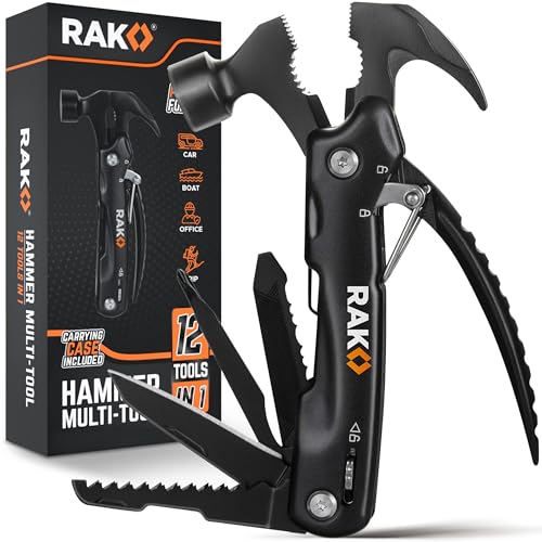 RAK Hammer Multitool BirthdayGifts for Men - Cool Unique Gifts Who Have Everything - Compact DIY Survival Multi Tool - Backpacking & Camping Accessories - Gadget Gifts - Image 1