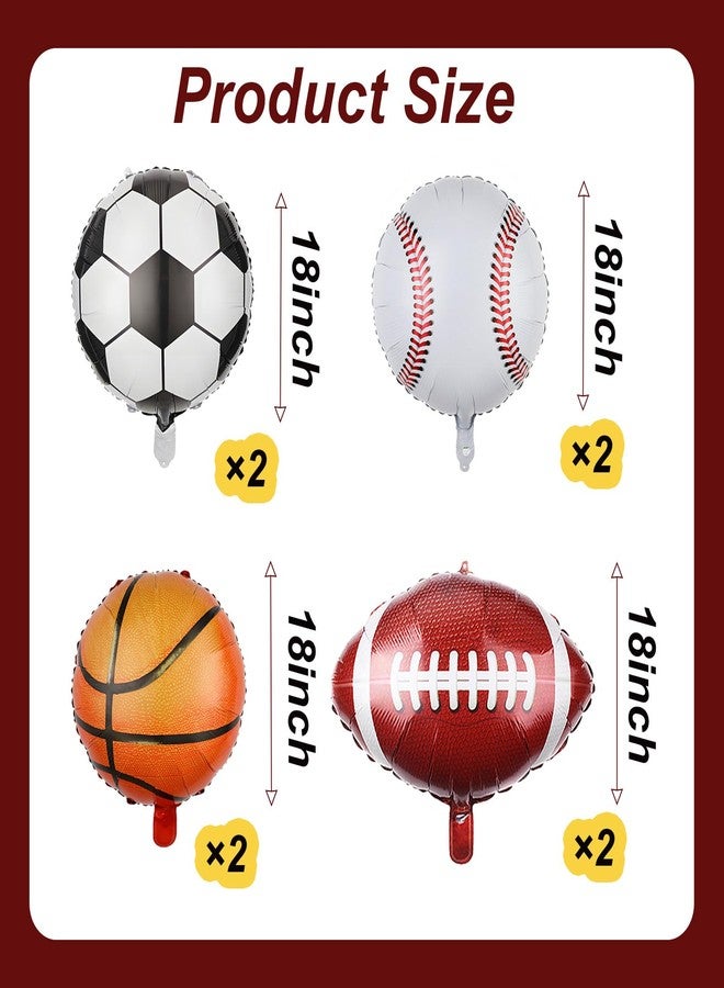 YOUDICT 12 PCS Sports Balloons Football Basketball Baseball Soccer Football Party Balloons for Sports Birthday Party Decorations Supplies - Image 2