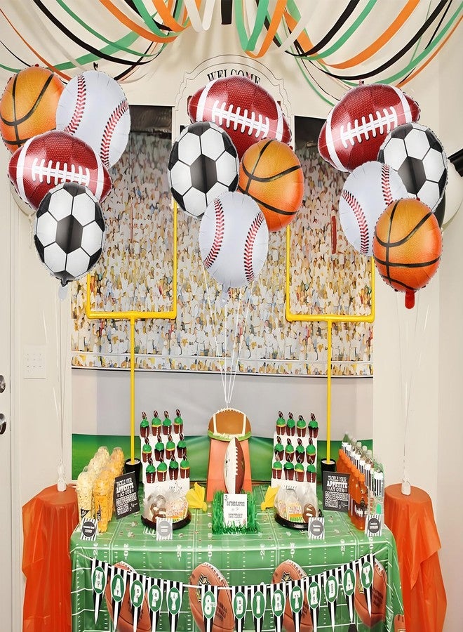YOUDICT 12 PCS Sports Balloons Football Basketball Baseball Soccer Football Party Balloons for Sports Birthday Party Decorations Supplies - Image 4