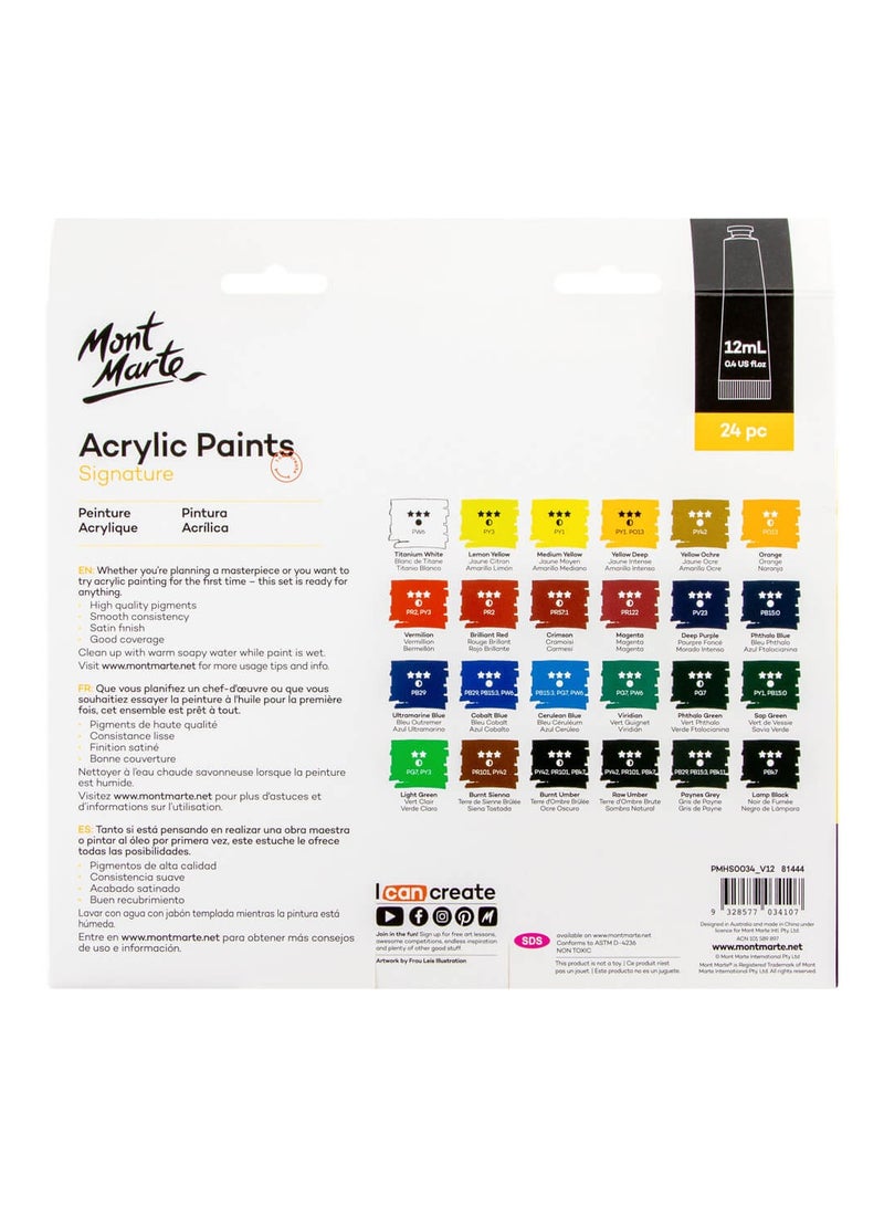 Mont Marte Acrylic Paints 24pc x 12ml - Image 3