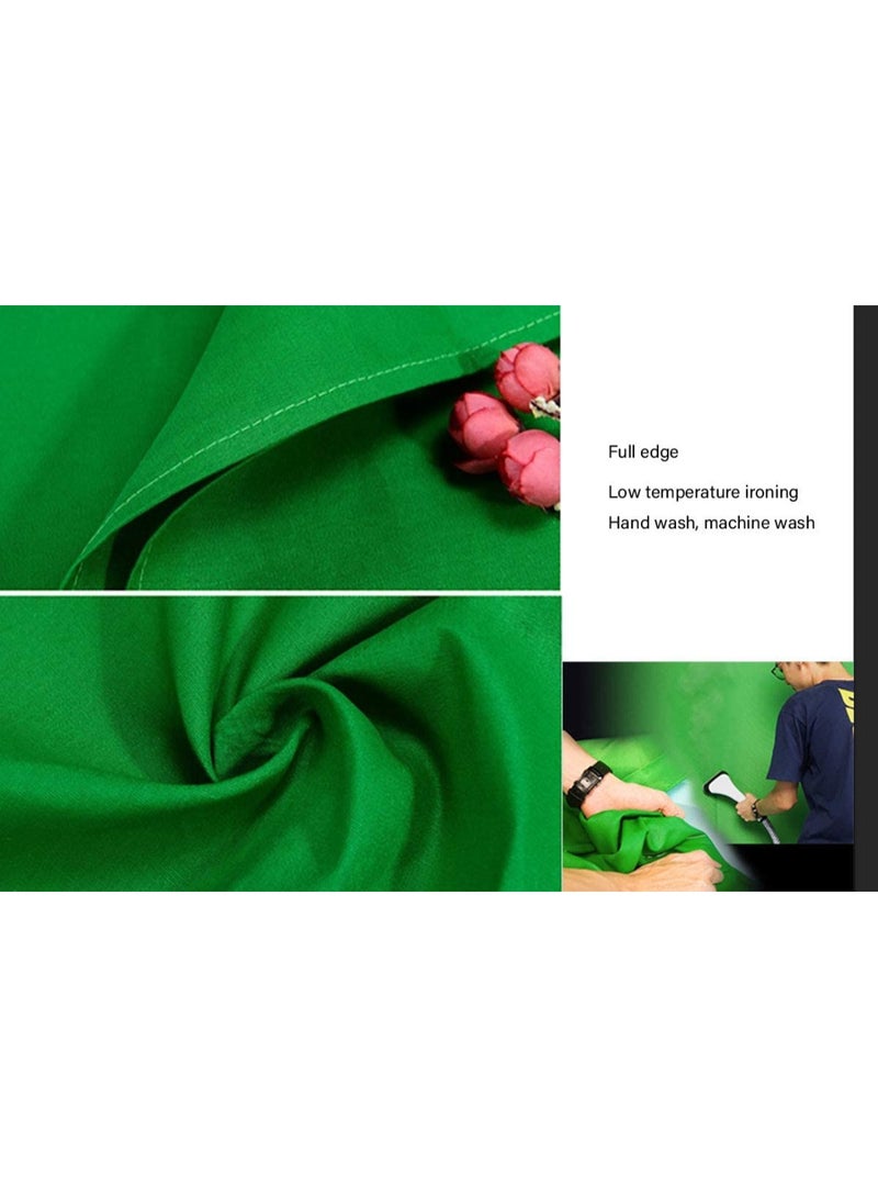 Collapsible Backdrop Photo Booth Background Polyester Cotton Backdrop for YouTube Video Recording Photography Video Television Screen Birthday Wedding Party (3.3x6.6ft Green)  - Image 3