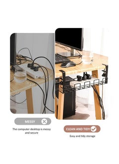 Generic Cable Management Under Desk Tray Upgraded Wire Management No Drill No Screws, Cable Tray with Clamp for Desk Wire Management, Computer Cable Rack for Office, Home - No Damage to Desk  - Image 5