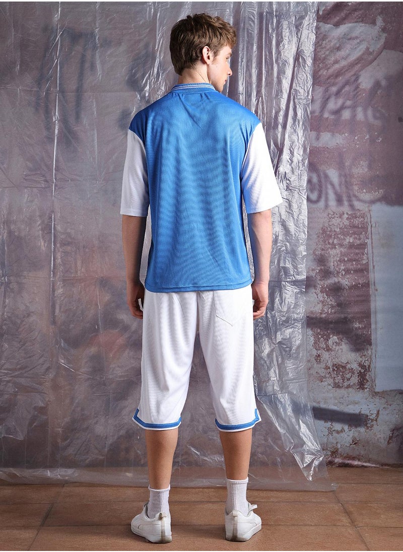 Hubberholme Men Streetletics Printed T-Shirt & Shorts Oversized fit Mesh Co-ord Set  - Image 5
