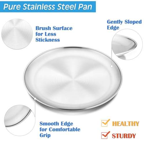 P&P CHEF Pizza Pan Bakeware for Home Kitchen, Stainless Steel Pizza Tray for Baking Pizza, Healthy & Reusable & Easy Clean, Oven & Freezer Safe, 10 Inch & Silver - Image 3