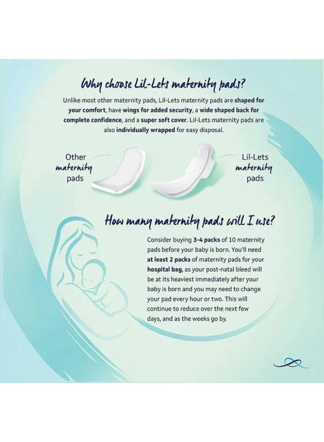 Lil-Lets Maternity Maxi Extra Long & Cushioned Pads With Wings Super Soft Care & Comfort 10Pads - Image 2