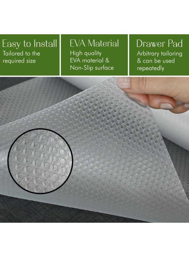 يوڠام بطانة رفوف للمطبخ 45×1000 سم، مقاومة للانزلاق، مصنوعة من EVA آمنة للطعام، بطانات أدراج غير لاصقة، مقاومة للماء والزيت، مناسبة للرفوف وخزائن المطبخ والثلاجات والخزائن والمكاتب - Image 3