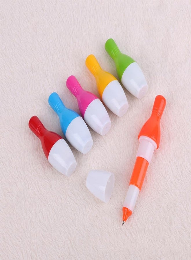 QFSH 12Pcs Funny Ballpoint Pens Cute Retractable Bowling Pens for School Students 0.7mm, Blue Ink - Image 4
