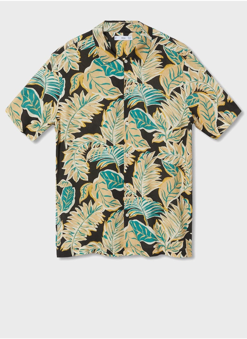 Mango Man - Hawaiian Print Regular Fit Shirt - Image 1