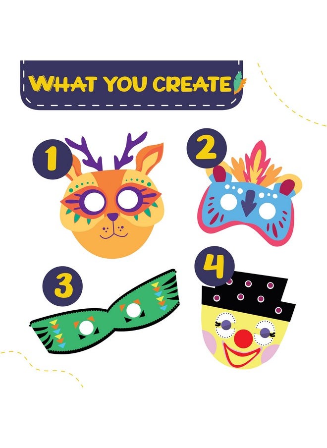 Lighthouse LIGHTHOUSE Make Your Own Mask DIY Kit For Kids | Art and Craft Kit for Kids, DIY Face Mask Kit | Cool and Funky Masks, Contents - Mask, Paint Brush, Glue, Colours and More | Birthday Return Gift For Kids  - Image 5