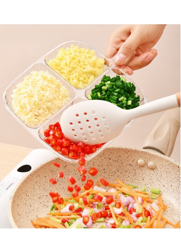 4 grid seasoning plate/appetizer plate/dipping sauce plate/side dish 4 grid/kitchen plate 2pcs (1*beige, 1*transparent color)  - Image 4
