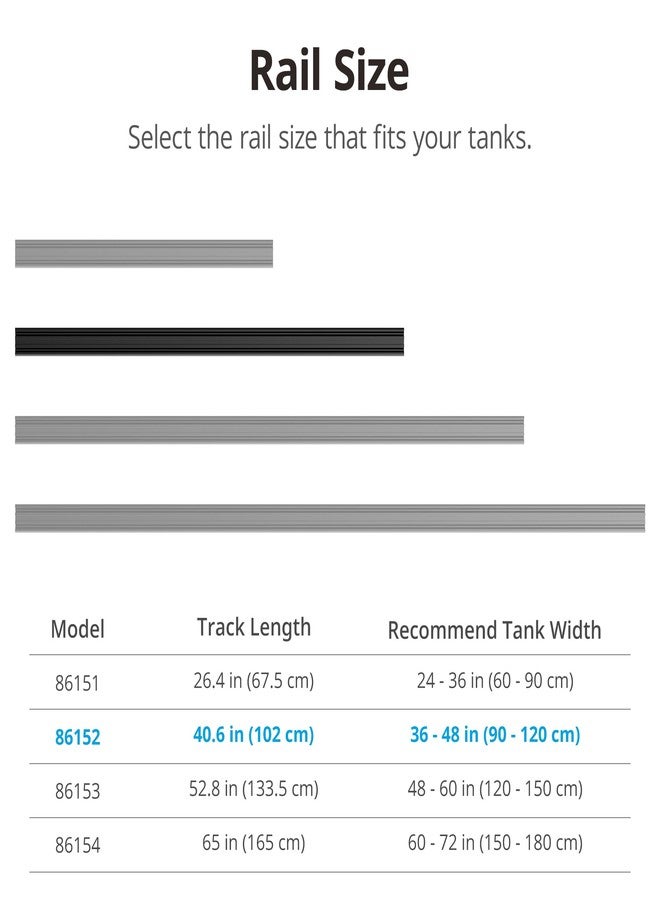 NICREW Multi-Light HyperReef Mount System Sliding Rail, Ideal for 36-48'' Tanks - Image 4