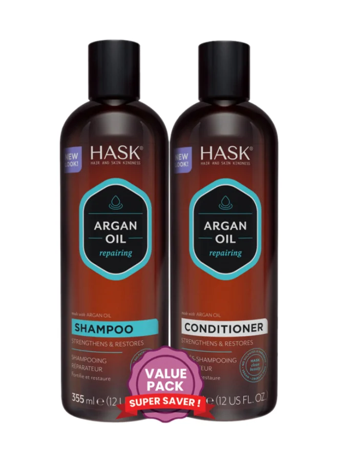 HASK Argan Shampoo + Conditioner 355Ml Value Pack