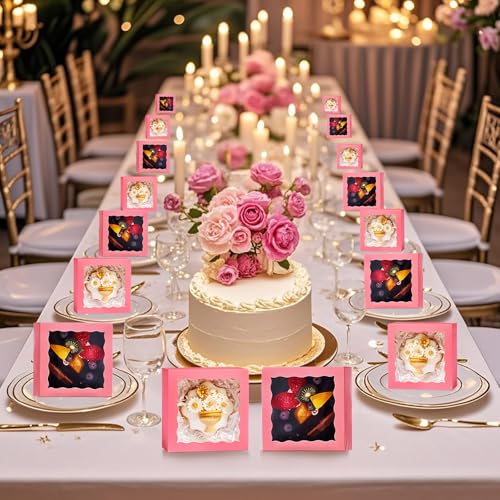 JCXGRVC 100 Pack 4x4x2 Inches Pink Bakery Boxes with Clear Window Perfect for Packaging Macaron Ores Chocolate Truffle Strawberry Cookie Donut Pie Treat Boxes for Wedding Valentine's Birthday - Image 4
