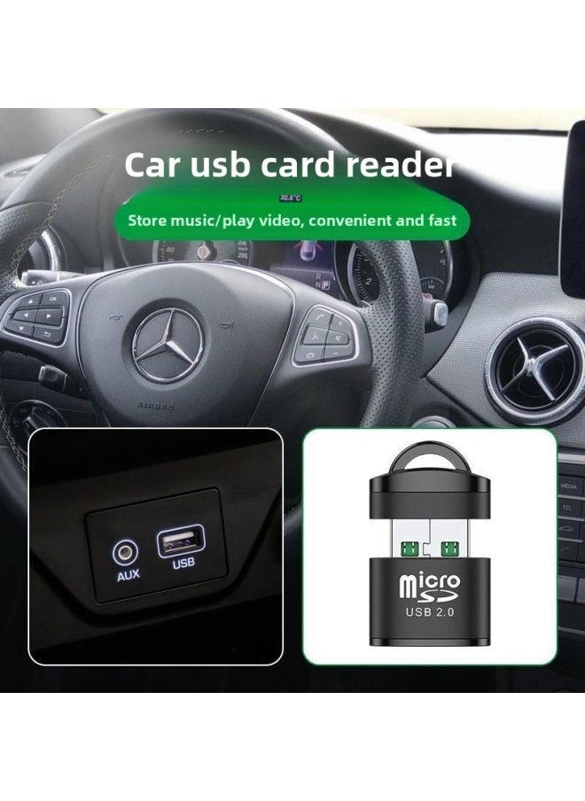 Generic - Mini Card Reader SD Card TF Card Memory Card High-speed Adapter Simple Digital Camera Universal Card Car 2.-Color:Card Reader Usb2.0 Alloy Model [black]-Capacity:USB2.0 - Image 1