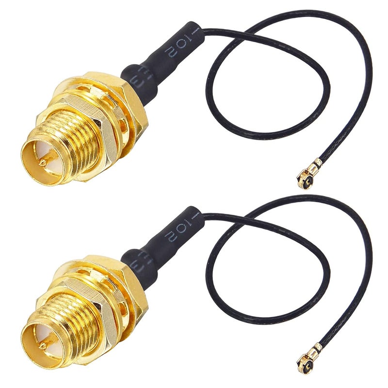 onelinkmore UFL to SMA M.2 NGFF MHF4 to RP SMA Female (Male pin) RF Pigtail WiFi Antenna Extension Cable 0.81mm for PCI WiFi Card Wireless Router M.2 Cards Pack of 2 (4 inch (10 cm)) - Image 1