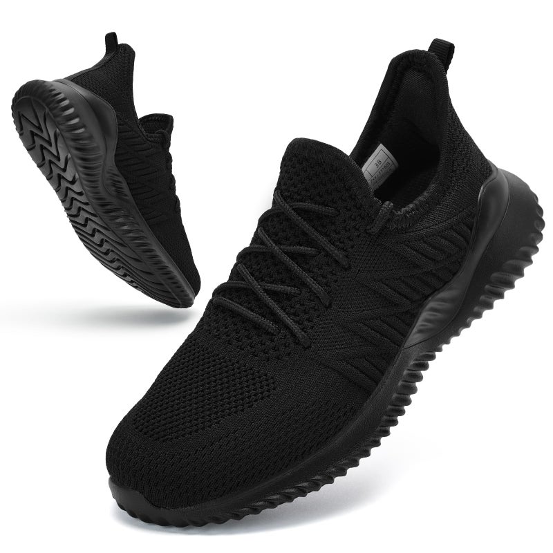 PPQ Womens Slip On Walking Shoesï¼ŒMemory Foam Lightweight Comfort Casual Workout Shoes,Yoga Or Tennis Or Running Sneakers Black 7 - Image 1