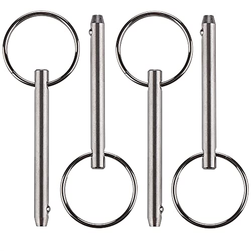 VTurboWay 4 Pack Quick Release Pin, Diameter 3/16"(4.8mm), Overall Length 2"(51mm), Usable Length 1-1/2"(38mm), Full 316 Stainless Steel, Bimini Top Pin, Marine Hardware - Image 1