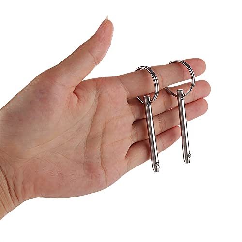 VTurboWay 4 Pack Quick Release Pin, Diameter 3/16"(4.8mm), Overall Length 2"(51mm), Usable Length 1-1/2"(38mm), Full 316 Stainless Steel, Bimini Top Pin, Marine Hardware - Image 4