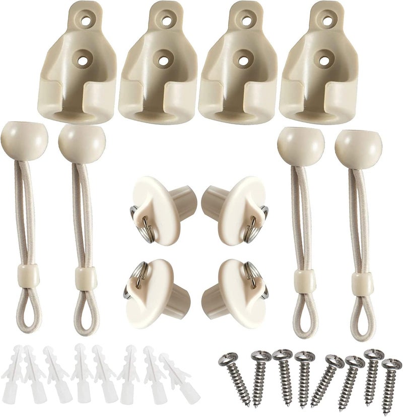 Lihopefe New Bungee kit  end caps Universal Replacement Mounting Brackets of Exterior Sun Shades OutdoorIndoor Roller up Blinds Beige 2pack 