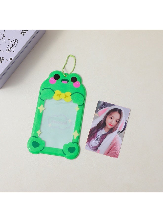NIBEMINENT 1 - Piece PVC Cartoon Creativity Kpop Photo Card Holder Pendant Key Chain ID Badge Holder ID Card Holder Photo Card Protector for School ID Office ID Access Card for Women Girls - Image 1