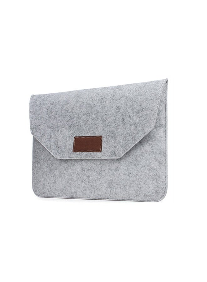 Felt Storage Bag, Storage Bag, Portable Felt Storage Bag for Notebook and Tablet, Thick Double-Layer Fabric Envelope Design Protective Bag for MacBook 13 Inch Light Grey  - Image 3