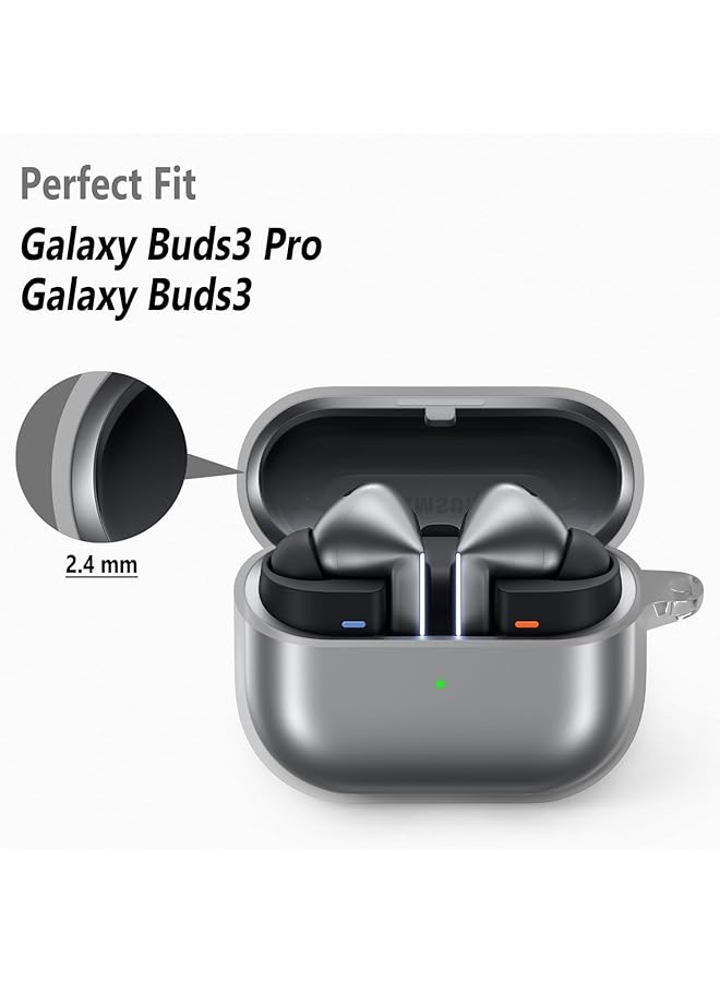 erorex Case For Samsung Galaxy Buds 3 Pro Buds 3 Soft Clear Anti Scratch Protective Cover With Carabiner Crystal Clear - Image 4